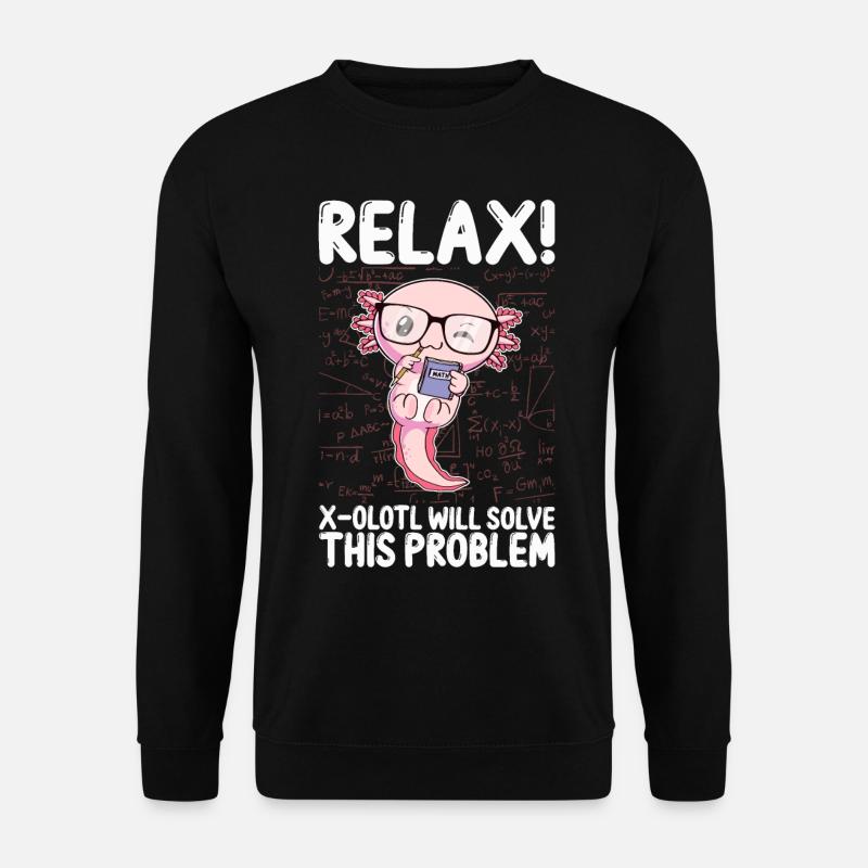 Drôle math Kawaii Axolotl Cadeau - Sweat-shirt Unisexe - noir
