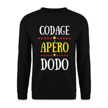 codage apéro dodo - Sweat-shirt Unisexe - noir - Devant - Alina (178cm) & Michal (187cm)
