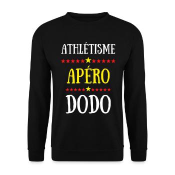 athlétisme apéro dodo - Sweat-shirt Unisexe - noir - Devant - Alina (178cm) & Michal (187cm)