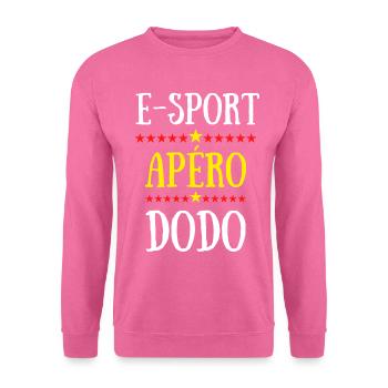 ESport apéro dodo - Sweat-shirt Unisexe - rose - Devant
