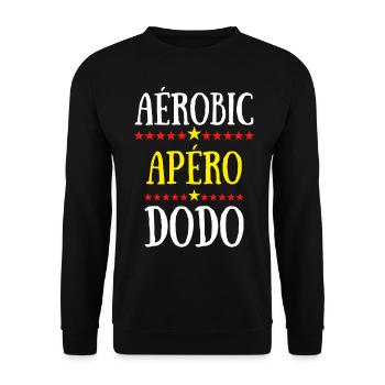 Aérobic apéro dodo - Sweat-shirt Unisexe - noir - Devant - Alina (178cm) & Michal (187cm)