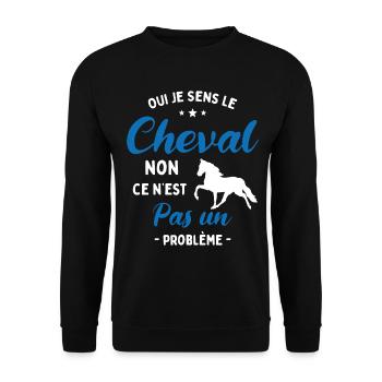 Oui Je Sens Le Cheval non ce n est pas un problème - Sweat-shirt Unisexe - noir - Devant - Alina (178cm) & Michal (187cm)