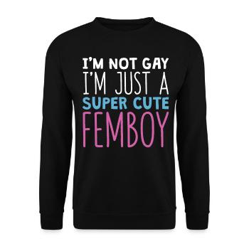Funny Femboy Gift - Unisex Sweatshirt - black - Front - Alina (178cm) & Michal (187cm)
