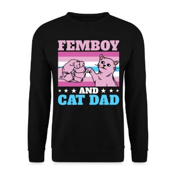 Funny Femboy Gift - Unisex Sweatshirt - black - Front - Alina (178cm) & Michal (187cm)