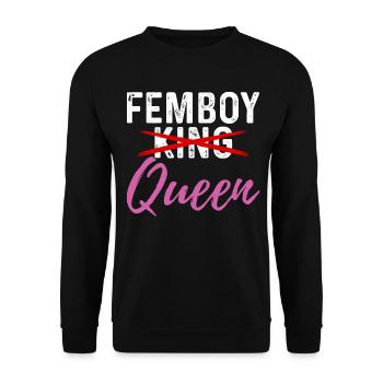 Funny Femboy Gift - Unisex Sweatshirt - black - Front - Alina (178cm) & Michal (187cm)
