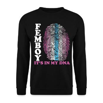 Lustiges Femboy-Flaggen-Geschenk - Unisex Pullover - Schwarz - Vorne - Alina (178cm) & Michal (187cm)