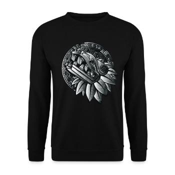 Quetzalcoatl Aztecs Feathered Snake Maya Inca - Unisex Sweatshirt - black - Front - Alina (178cm) & Michal (187cm)