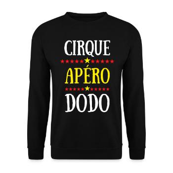 cirque apéro dodo - Sweat-shirt Unisexe - noir - Devant - Alina (178cm) & Michal (187cm)