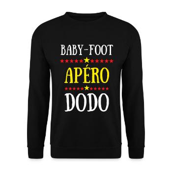 baby-foot apéro dodo - Sweat-shirt Unisexe - noir - Devant - Alina (178cm) & Michal (187cm)