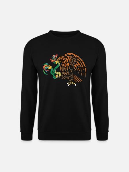 Quetzalcoatl Aztec Feathered Snake Eagle - Unisex Sweatshirt - black