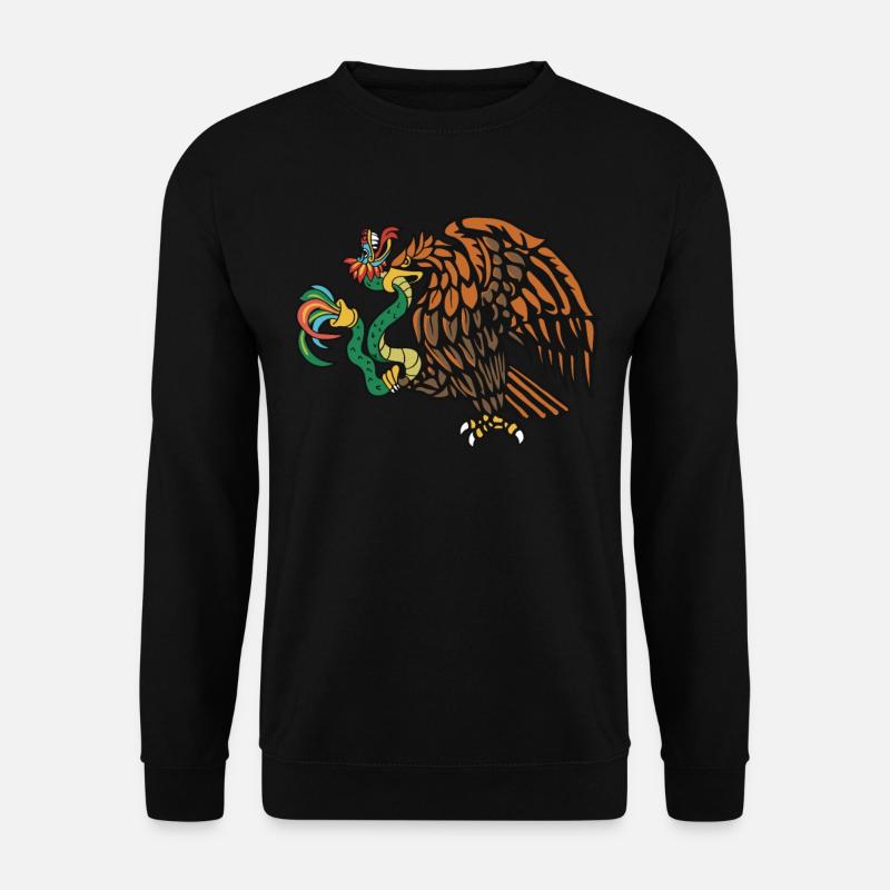 Quetzalcoatl Aztec Feathered Snake Eagle - Unisex Sweatshirt - black