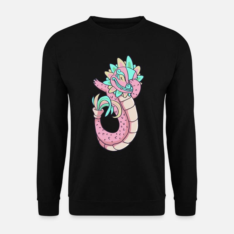 Dabbing Quetzalcoatl Aztec Feathered Schlan - Unisex Sweatshirt - black