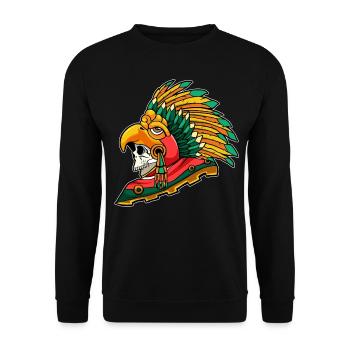 Aztèque Eagle Warrior Mayan Skull Inca - Sweat-shirt Unisexe - noir - Devant - Alina (178cm) & Michal (187cm)