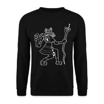 Tlaloc Aztec Rain God Aztec God Nahu - Unisex Sweatshirt - black - Front - Alina (178cm) & Michal (187cm)