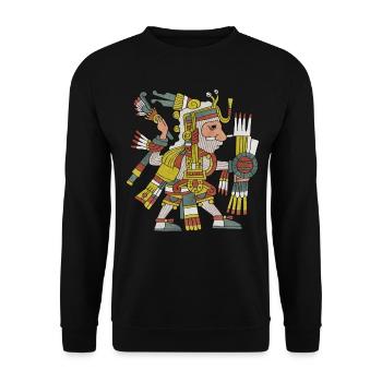 Mixcoatl Aztec God Cloud Serpent Maya Inka Tolt - Unisex Sweatshirt - black - Front - Alina (178cm) & Michal (187cm)
