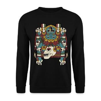 Tlaltecuhtli Déesse aztèque mésoaméricaine - Sweat-shirt Unisexe - noir - Devant - Alina (178cm) & Michal (187cm)