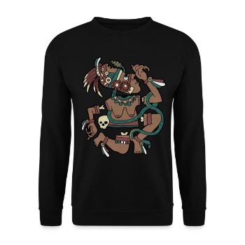 Coyolxauhqui Aztec Goddess Moon Goddess Maya Inca - Unisex Sweatshirt - black - Front - Alina (178cm) & Michal (187cm)