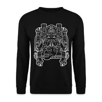 Tlaltecuhtli Déesse aztèque mésoaméricaine - Sweat-shirt Unisexe - noir - Devant - Alina (178cm) & Michal (187cm)