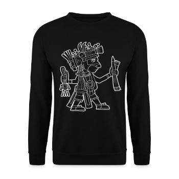 Ahuiateteo Dieu aztèque Maya Inca Toltèques - Sweat-shirt Unisexe - noir - Devant - Alina (178cm) & Michal (187cm)