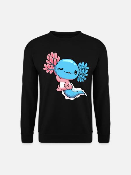 Fierté transgenre Drapeau transgenre Kawaii Axolot - Sweat-shirt Unisexe - noir