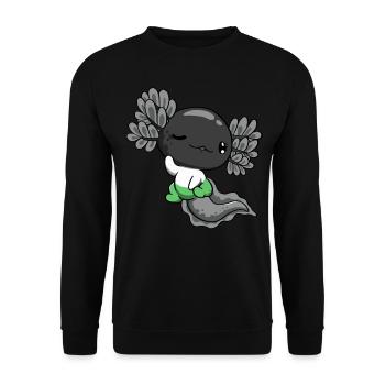 Demiromantic Pride Flag Kawaii Axolotl Pile - Unisex Sweatshirt - black - Front - Alina (178cm) & Michal (187cm)