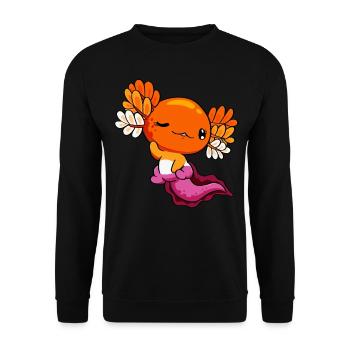 Lesbian Pride Lesbian Flag Kawaii Axolotl H - Sweat-shirt Unisexe - noir - Devant - Alina (178cm) & Michal (187cm)