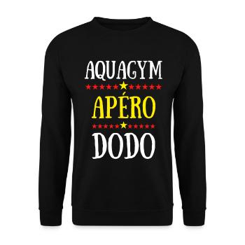 aquagym apéro dodo - Sweat-shirt Unisexe - noir - Devant - Alina (178cm) & Michal (187cm)