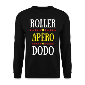 roller apéro dodo - Sweat-shirt Unisexe - noir - Devant - Alina (178cm) & Michal (187cm)