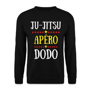 ju-jitsu apéro dodo - Sweat-shirt Unisexe - noir - Devant - Alina (178cm) & Michal (187cm)