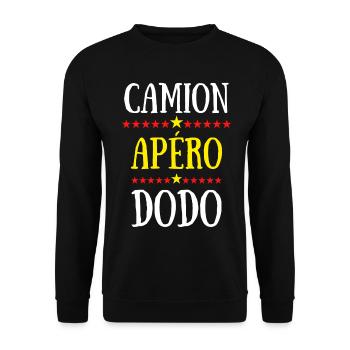 camion apéro dodo - Sweat-shirt Unisexe - noir - Devant - Alina (178cm) & Michal (187cm)