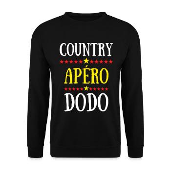 country apéro dodo - Sweat-shirt Unisexe - noir - Devant - Alina (178cm) & Michal (187cm)
