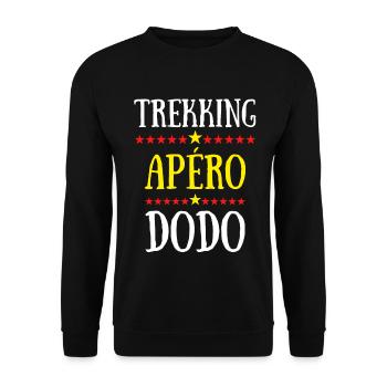 trekking apéro dodo - Sweat-shirt Unisexe - noir - Devant - Alina (178cm) & Michal (187cm)