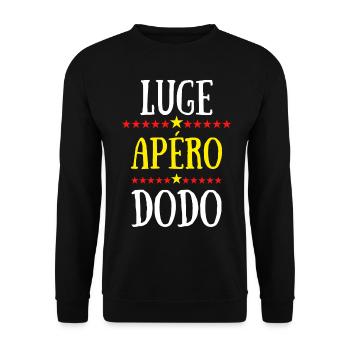 luge apéro dodo - Sweat-shirt Unisexe - noir - Devant - Alina (178cm) & Michal (187cm)