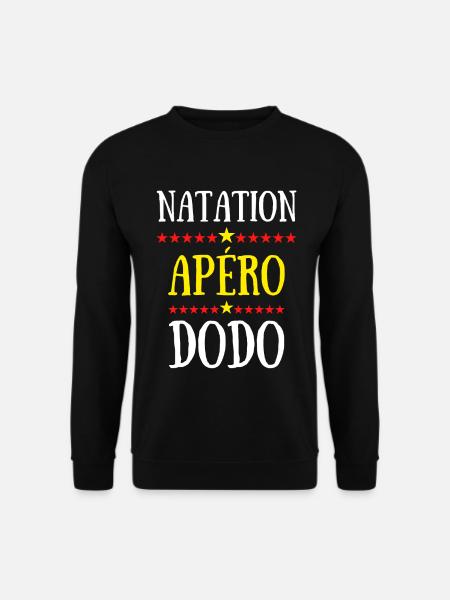 natation apéro dodo - Sweat-shirt Unisexe - noir