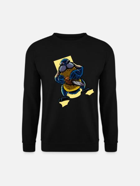 Monster Tiere - Kettensäge Blaumeise - Unisex Pullover - Schwarz