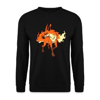Monster Animals - Renard des flammes d’horreur - Sweat-shirt Unisexe - noir - Devant - Alina (178cm) & Michal (187cm)