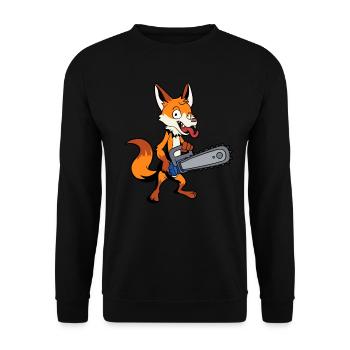Monster Animals - Renard tronçonneuse - Sweat-shirt Unisexe - noir - Devant - Alina (178cm) & Michal (187cm)