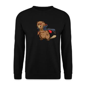 Monster Tiere - Vampir Biber - Unisex Pullover - Schwarz - Vorne - Alina (178cm) & Michal (187cm)