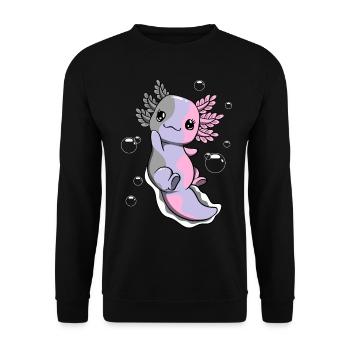 Cupiosexuelle Flagge Axolotl Haufen Kawaii - Unisex Pullover - Schwarz - Vorne - Alina (178cm) & Michal (187cm)