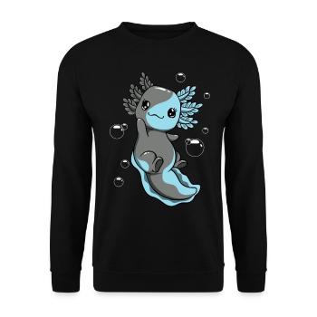 Autossexual Flag Axolotl Heap Kawaii - Unisex Sweatshirt - black - Front - Alina (178cm) & Michal (187cm)