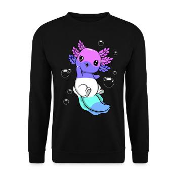 Drapeau spectrosexuel Axolotl Pile Kawaii - Sweat-shirt Unisexe - noir - Devant - Alina (178cm) & Michal (187cm)
