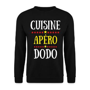 cuisine apéro dodo - Sweat-shirt Unisexe - noir - Devant - Alina (178cm) & Michal (187cm)