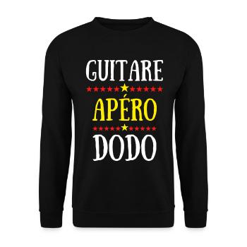 guitare apéro dodo - Sweat-shirt Unisexe - noir - Devant - Alina (178cm) & Michal (187cm)