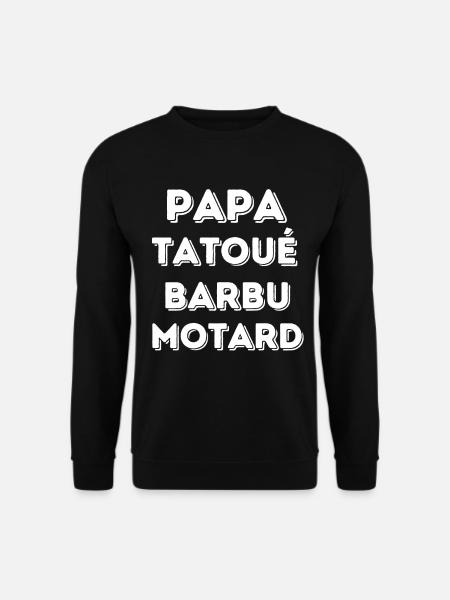 PAPA TATOUÉ BARBU MOTARD - Sweat-shirt Unisexe - noir