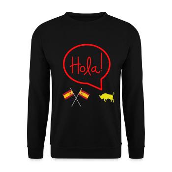 HOLA Taureau Bonjour Espagne été vacances - Sweat-shirt Unisexe - noir - Devant - Alina (178cm) & Michal (187cm)