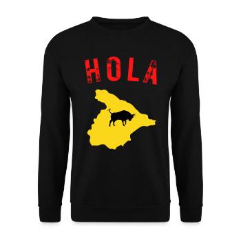 HOLA Bonjour Espagne été vacances - Sweat-shirt Unisexe - noir - Devant - Alina (178cm) & Michal (187cm)