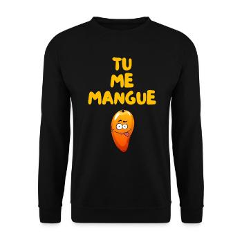 TU ME MANGUE TU ME MANQUE HUMOUR MESSAGE - Sweat-shirt Unisexe - noir - Devant - Alina (178cm) & Michal (187cm)