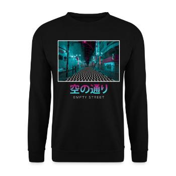 Anemoiacore Ästhetischer Grenzraum Weirdcore - Unisex Pullover - Schwarz - Vorne - Alina (178cm) & Michal (187cm)