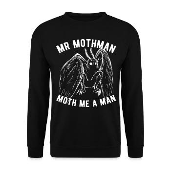 Mothman Cryptid Cryptozoology - Unisex Sweatshirt - black - Front - Alina (178cm) & Michal (187cm)