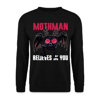 Mothman Cryptid Cryptozoology - Unisex Sweatshirt - black - Front - Alina (178cm) & Michal (187cm)